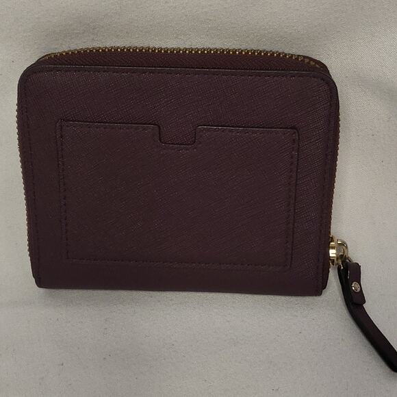 KATE SPADE NEW YORK BURGUNDY LEATHER WALLET – ZIP AROUND – MULTI-COMPARTMENT - Picture 2 of 10